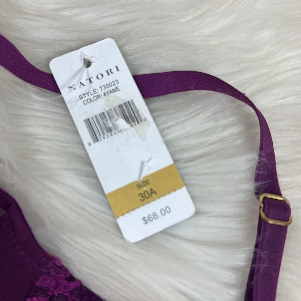 Natori Purple Wine Lace Triangle Bralette Intimates 30A NWT - Picture 6 of 8